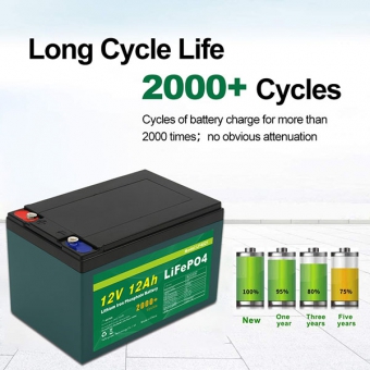 12V 12Ah LiFePO4 Battery - LF4021