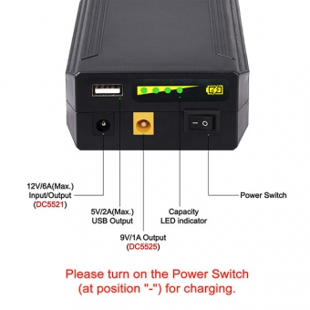 12V Lithium ion battery - YB12011000-USB