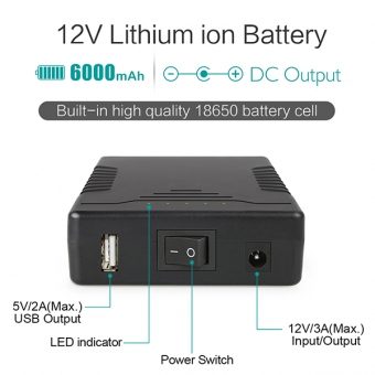 12V Lithium ion battery - YB1206000-USB